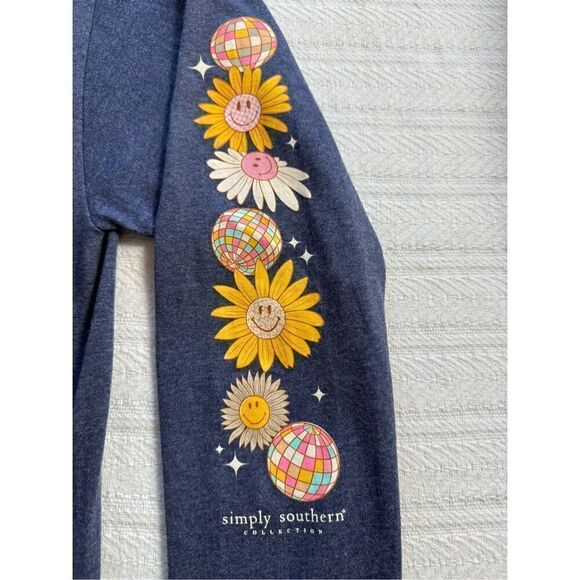 SIMPLY SOUTHERN XLARGE “Happiness Blooms from Within” Long Sleeve T-SHIRT - Picture 3 of 9